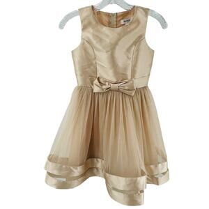 Speechless Kids Beige Chiffon Sleeveless Full Chiffon Skirt Formal Dress 10
